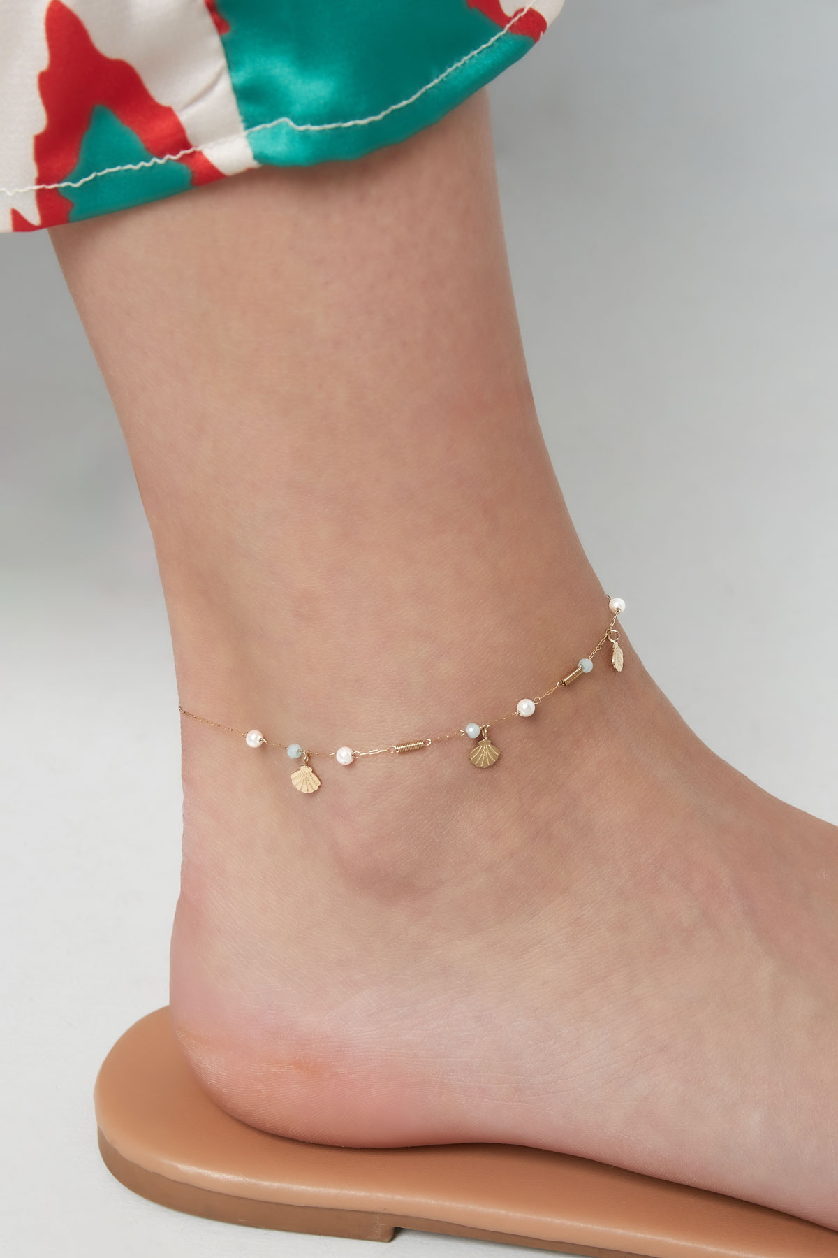 Anklet blue beach - gold h5 Picture2